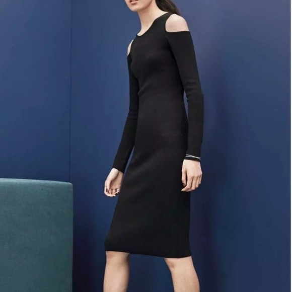 ELIZA J Knit Long Sleeve Cold Shoulder Mini Dress - Picture 1 of 7